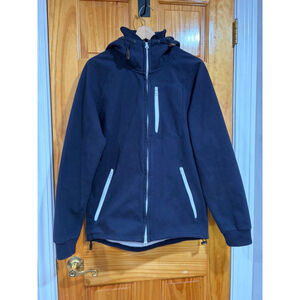 Beams Heart Navy Fleece Lined Full Zip Hoodie Jacket L Warm Winter Japan Street
